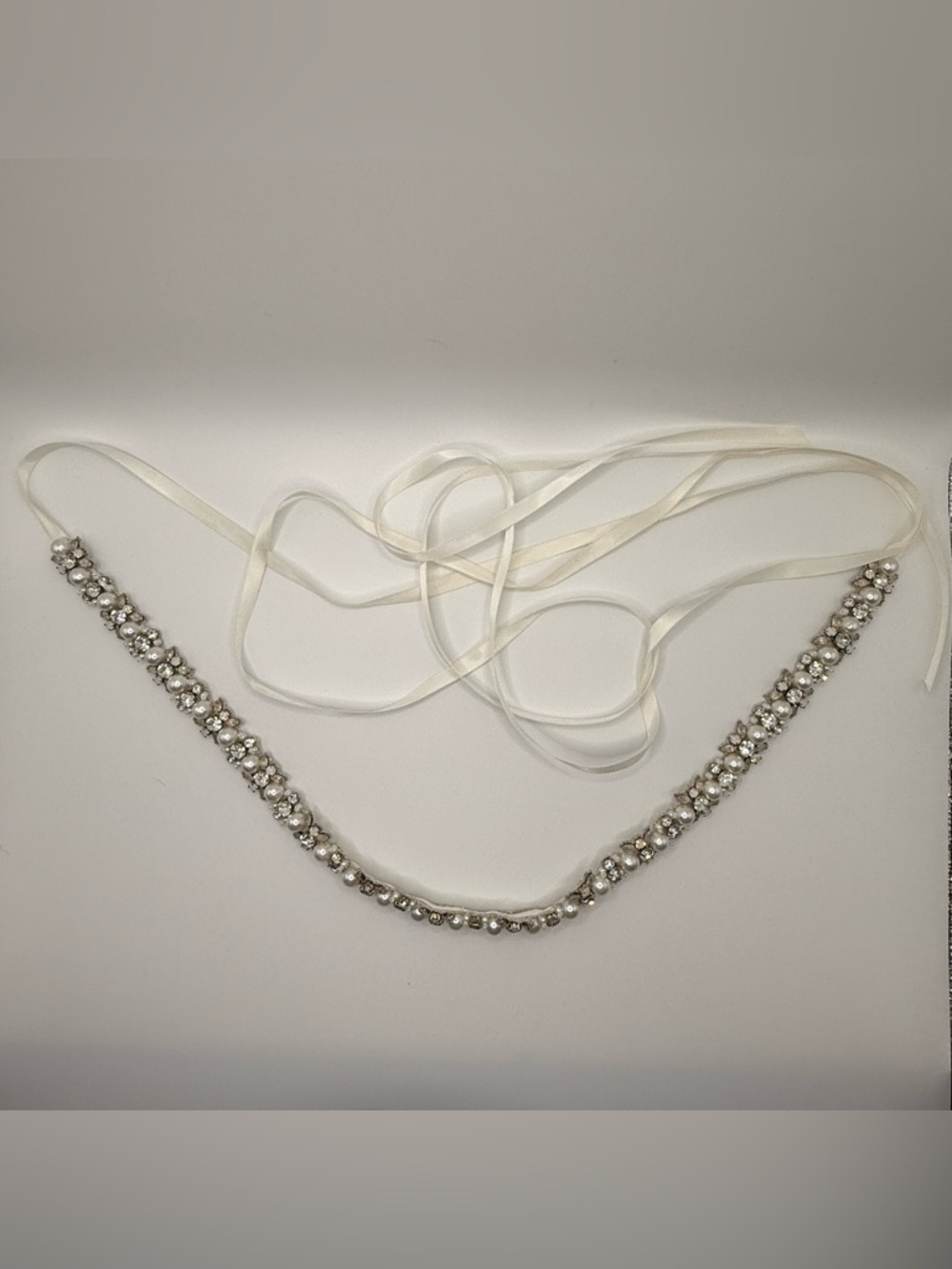 Jaxie Bridal Belt - Pearl, Rhinestone, & Crystal Embellished Demi Belt Sash